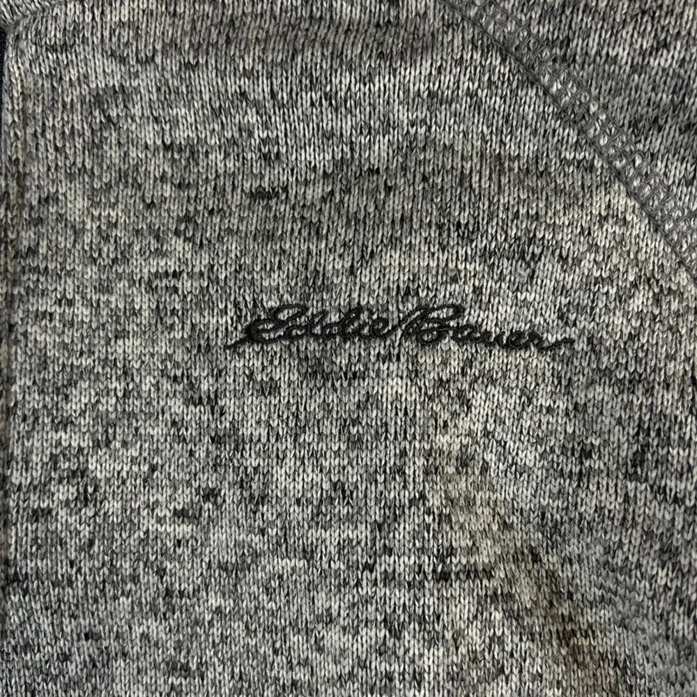 Eddie Bauer Mens Grey Marled Quarter Zip Pullover Sweater Knit Fleece Size M
